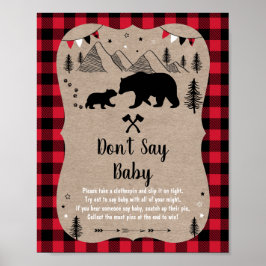 Lumberjack Woodland Bear Don't Say Baby Game Poster