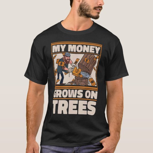 Lumberjack Woodworker Ax Chainsaw T-Shirt (Vorderseite)