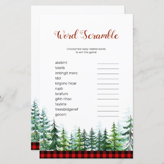 Lumberjack Word Scramble Game (Vorne/Hinten)
