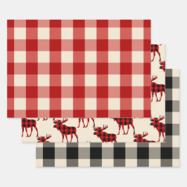 Lumberjack Wrapping Paper Flat Sheet Set 3 Geschenkpapier Set