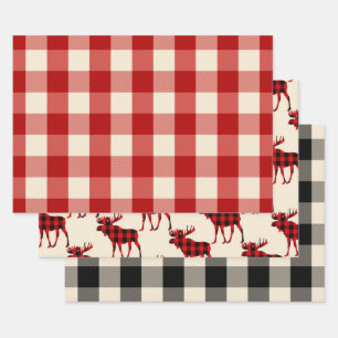 Lumberjack Wrapping Paper Flat Sheet Set 3 Geschenkpapier Set