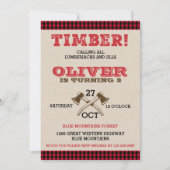 Lumberjack zum Geburtstag Einladung (Vorderseite)