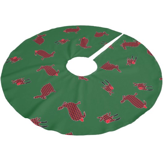 Lumberjackrabbits Polyester Weihnachtsbaumdecke (Schrägansicht)