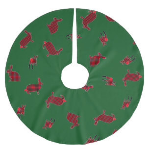 Lumberjackrabbits Polyester Weihnachtsbaumdecke