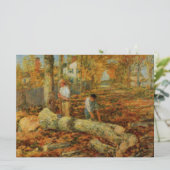 Lumberjacks Cutting Wood (von Childe Hassam) (Stehend Vorderseite)