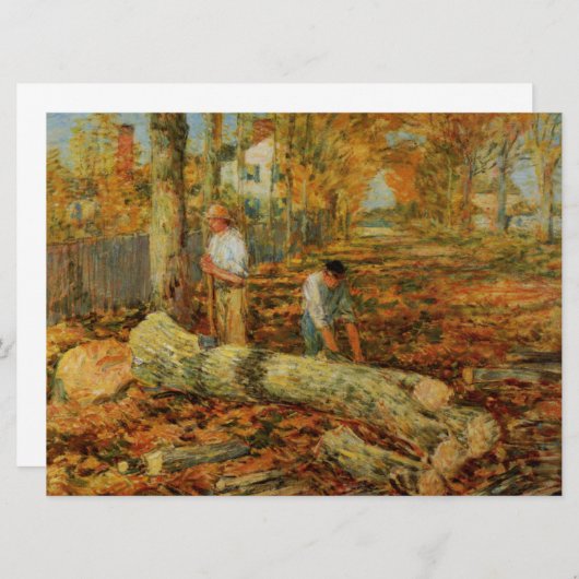 Lumberjacks Cutting Wood (von Childe Hassam) (Vorne/Hinten)