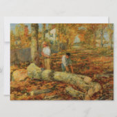 Lumberjacks Cutting Wood (von Childe Hassam) (Vorderseite)