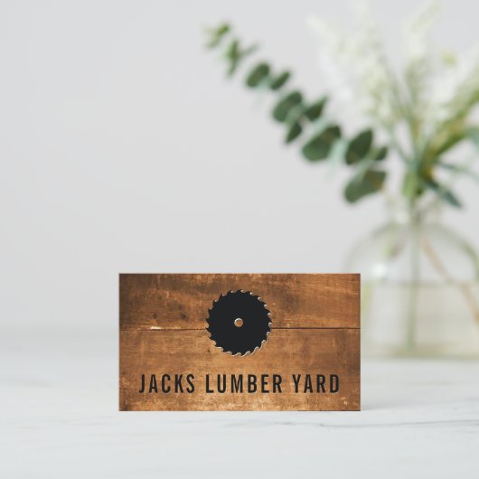 Lumbersäge | Holzplatte Visitenkarte (Stehend Vorderseite)