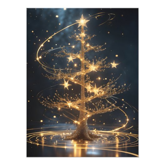 Lumina Arbor – Ethereal Golden Tree Poster (Vorne)