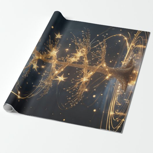 Lumina Arbor – Golden Tree Gift Wrap Geschenkpapier (Ungerollt)