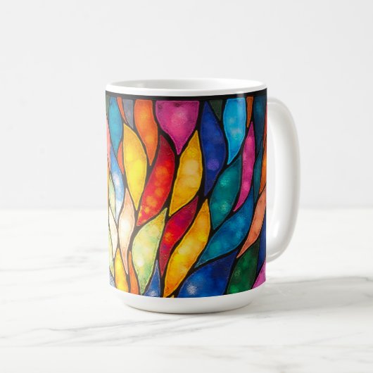 Lumina Bloom: Spectrum in Motion Kaffeetasse (VorderseiteRechts)