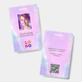 Lumina Opal Business Logo, Foto, QR Code, Name ID Ausweis (Vorder- & Rückseite)