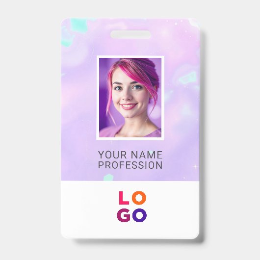 Lumina Opal Business Logo, Foto, QR Code, Name ID Ausweis (Vorderseite)