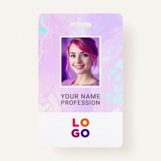 Lumina Opal Business Logo, Foto, QR Code, Name ID Ausweis (Vorderseite)