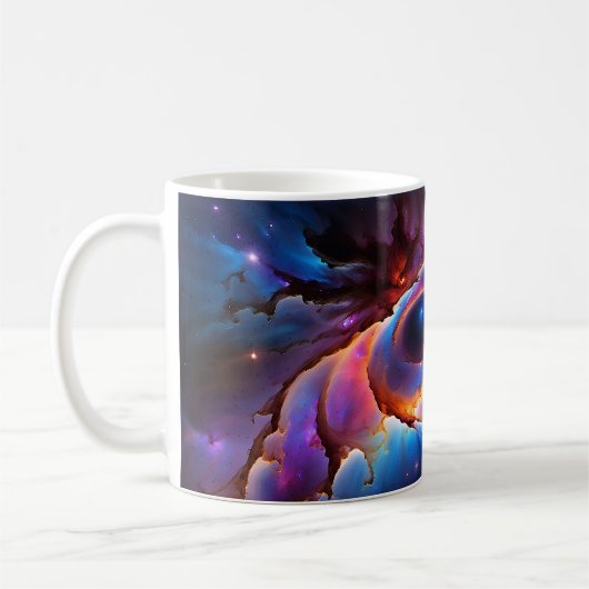 "Luminara" - Nebula und Galaxien Kaffeetasse (Links)