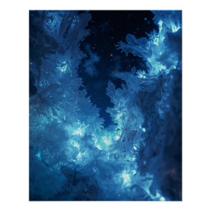 Lumineo Weiß- und Blau-Winterposter Poster
