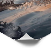 Lumineo White Christmas Tree & Cabins Poster (Ecke)