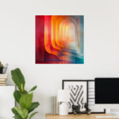 Luminer Passag – Abstrakter geometrischer Fluss Poster (Heimbüro)