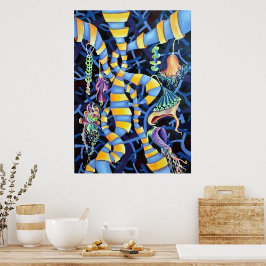 Luminescence - Exotic Orchids tropisches Muster Poster (Küche)