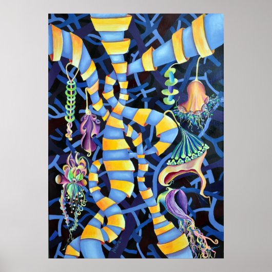 Luminescence - Exotic Orchids tropisches Muster Poster (Vorne)