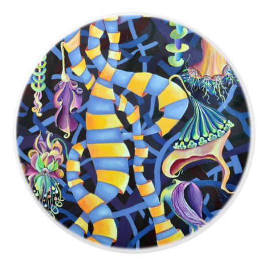 Luminescence Watercolor Orchids Keramikknauf (Vorderseite)