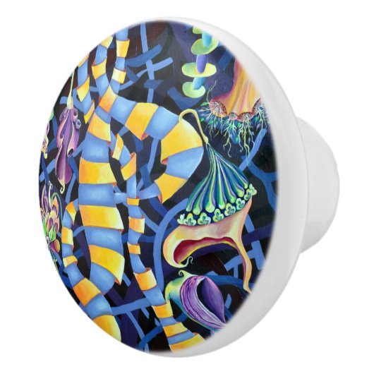 Luminescence Watercolor Orchids Keramikknauf (Rechts)