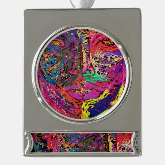 Luminescent Female Silhouette Banner Ornament (Vorderseite)