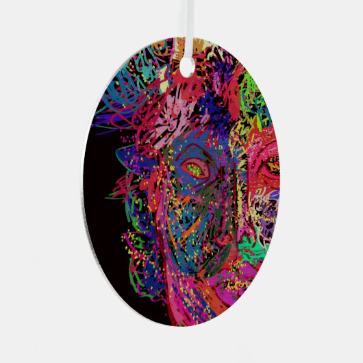 Luminescent Female Silhouette Metal Ornament (Vorderseite Rechts)