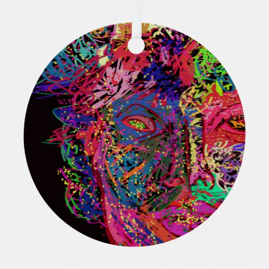 Luminescent Female Silhouette Metal Ornament (Vorderseite)