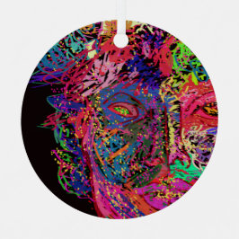 Luminescent Female Silhouette Metal Ornament Aus Metall