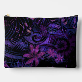 Luminescent Purple Tribal Plumeria Cosmetic Bag –  Zubehörtasche