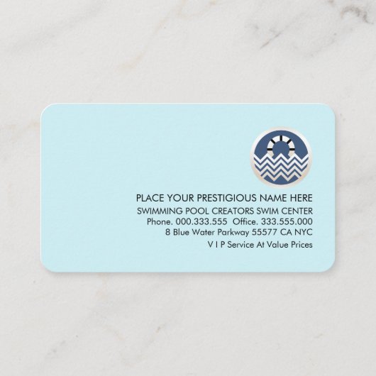 Luminescent Water Drops Gold Swim Wave Visitenkarte (Rückseite)