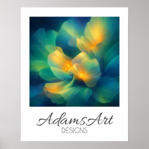 Lumineske Traumlandschaft Blumenposter Poster