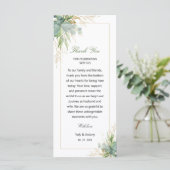 Lumineszente Botanische Grüne Hochzeit Dankes Tisc Programm (Stehend Vorderseite)
