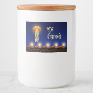 Lumineszente Diwali-Lampe - Etikett für Lebensmitt