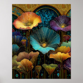 Lumineszente Florale Wandkunst – 4×5 Digital-Downl Poster