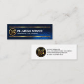 Lumineszente Wassertropfen Gold-Linien Plumbing Mini Visitenkarte (Vorne/Hinten)