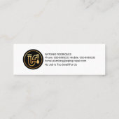 Lumineszente Wassertropfen Gold-Linien Plumbing Mini Visitenkarte (Rückseite)