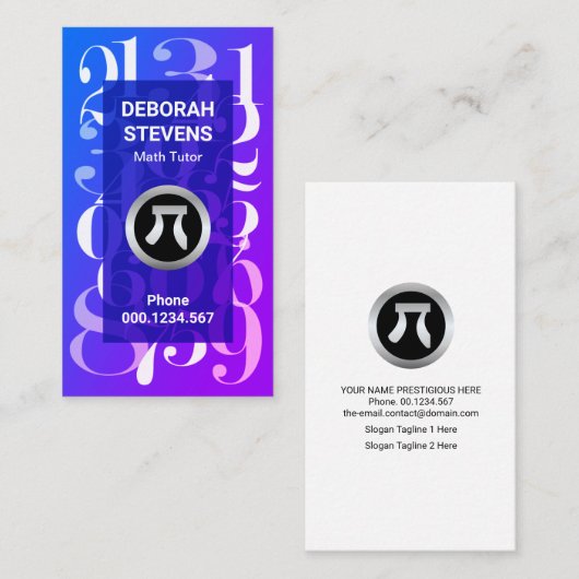 Lumineszenz Blue Mathematical Numbers Math Tutor Visitenkarte (Vorne/Hinten)