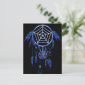 Lumineszenz Blue Tribal Dreamcatcher Postkarte (Stehend Vorderseite)