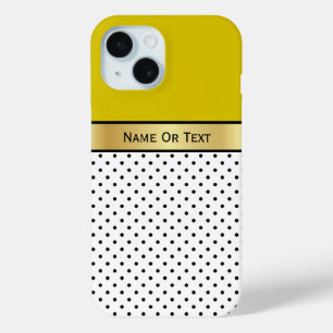 Lumineszenz Empire Yellow White & Black Polka Dots Case-Mate iPhone Hülle