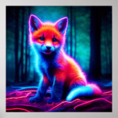 Lumineszenz Fuchs Tier tief dunkle Wälder Poster (Vorne)