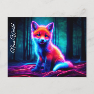 Lumineszenz Fuchs Tier tief dunkle Wälder Postkarte