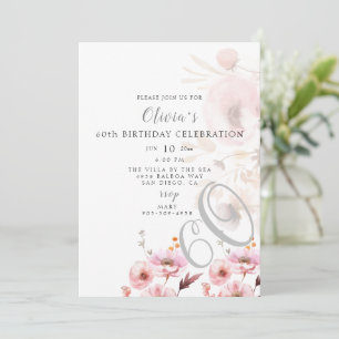 Lumineszenz Pink Floral Geburtstag Einladung
