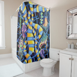 Lumineszenz tropische Orchideen in Aquarellfarben Duschvorhang