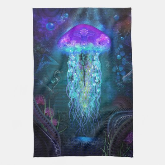 Lumineszenzquallen Geschirrtuch (Vertikal)