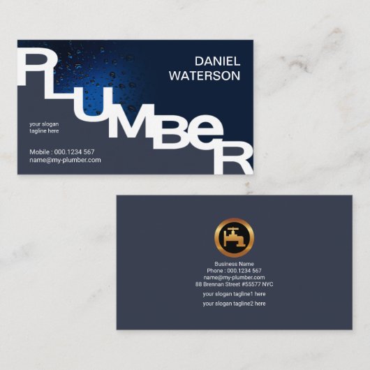 Lumineszenzwasser-Tropfen, die Wasser-Klempner Visitenkarte (Vorne/Hinten)