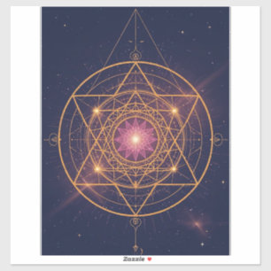 Lumineszierendes Mandala der goldenen Harmonie Aufkleber