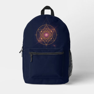 Lumineszierendes Mandala der goldenen Harmonie Bedruckter Rucksack