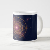 Lumineszierendes Mandala der goldenen Harmonie Jumbo-Tasse (Vorderseite Rechts)